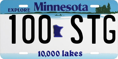 MN license plate 100STG
