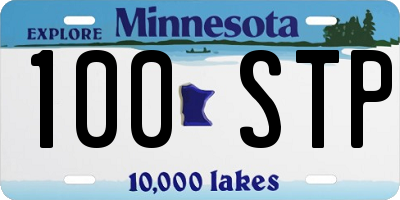 MN license plate 100STP
