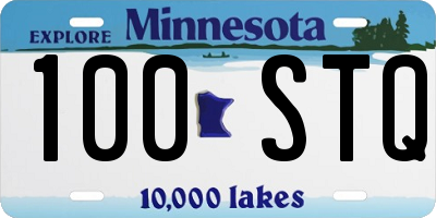 MN license plate 100STQ