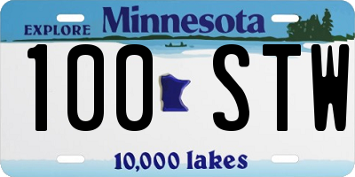 MN license plate 100STW