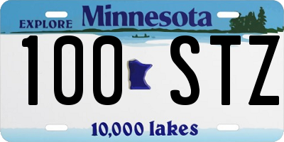 MN license plate 100STZ