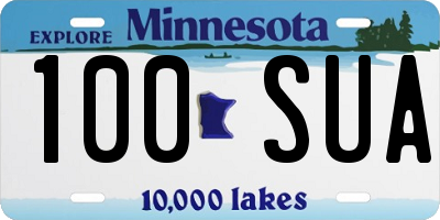 MN license plate 100SUA