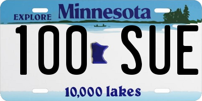 MN license plate 100SUE