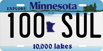 MN license plate 100SUL