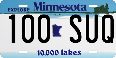 MN license plate 100SUQ