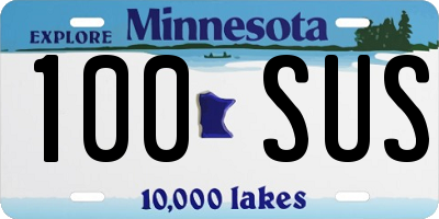 MN license plate 100SUS