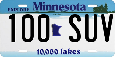 MN license plate 100SUV
