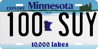 MN license plate 100SUY