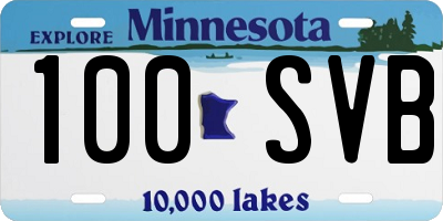 MN license plate 100SVB