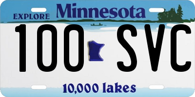 MN license plate 100SVC