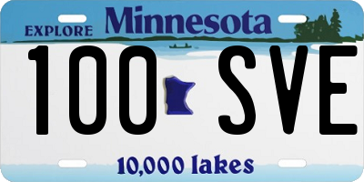 MN license plate 100SVE