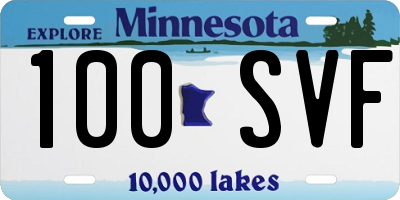 MN license plate 100SVF