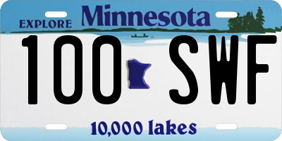 MN license plate 100SWF