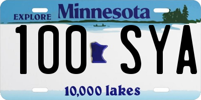 MN license plate 100SYA