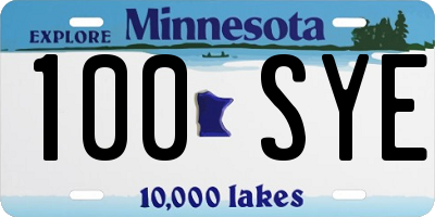 MN license plate 100SYE