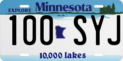 MN license plate 100SYJ
