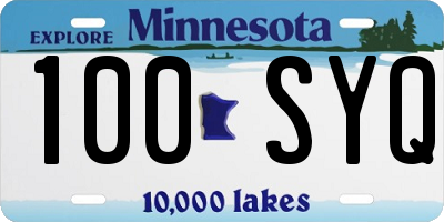 MN license plate 100SYQ