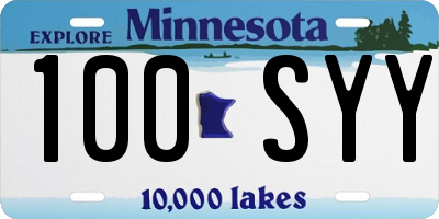 MN license plate 100SYY