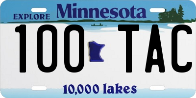 MN license plate 100TAC