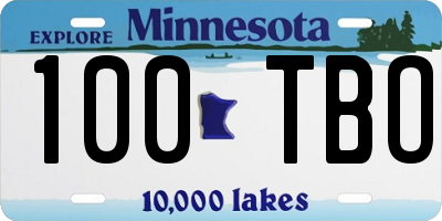 MN license plate 100TBO
