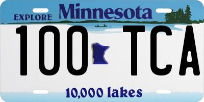 MN license plate 100TCA