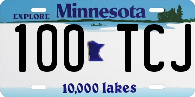 MN license plate 100TCJ