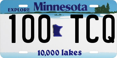 MN license plate 100TCQ