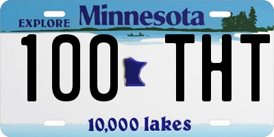 MN license plate 100THT