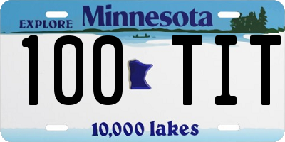 MN license plate 100TIT
