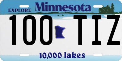 MN license plate 100TIZ