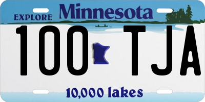 MN license plate 100TJA
