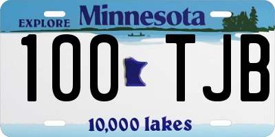 MN license plate 100TJB