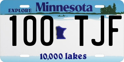 MN license plate 100TJF