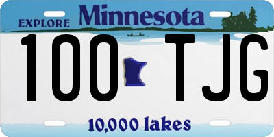 MN license plate 100TJG