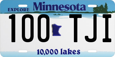 MN license plate 100TJI