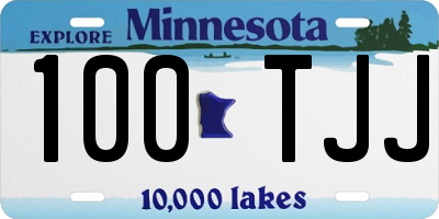 MN license plate 100TJJ