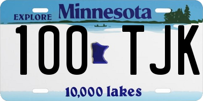MN license plate 100TJK