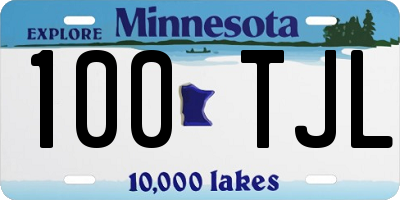 MN license plate 100TJL