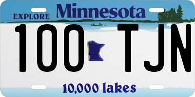 MN license plate 100TJN