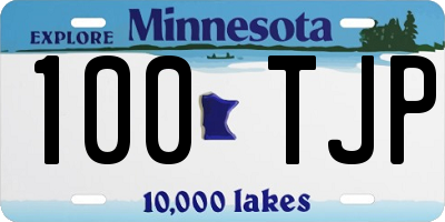MN license plate 100TJP