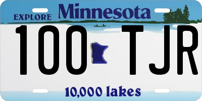 MN license plate 100TJR