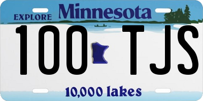 MN license plate 100TJS