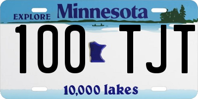MN license plate 100TJT