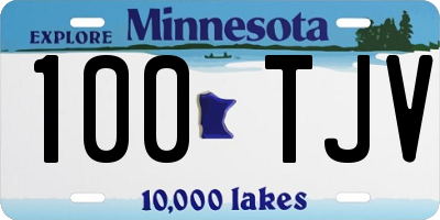MN license plate 100TJV