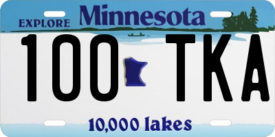 MN license plate 100TKA