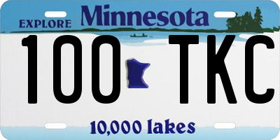MN license plate 100TKC