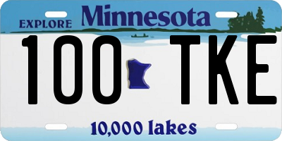 MN license plate 100TKE