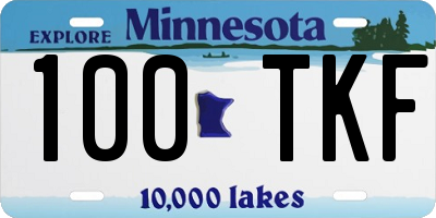 MN license plate 100TKF