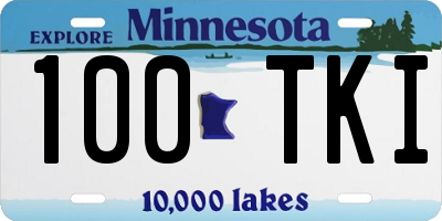 MN license plate 100TKI
