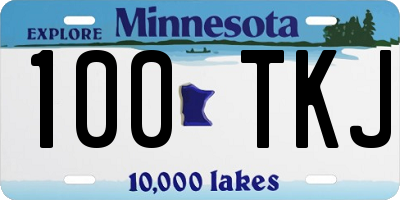 MN license plate 100TKJ